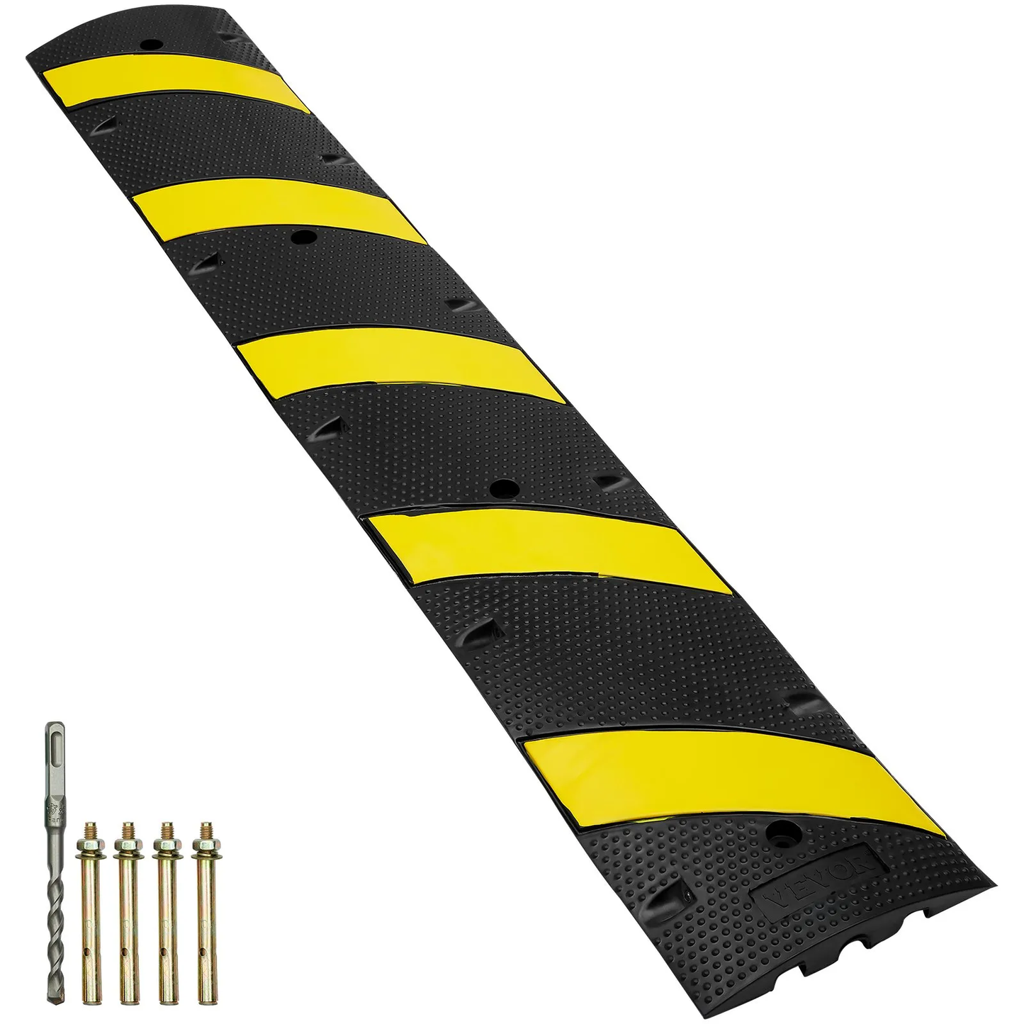 VEVOR 6 ft/72'' Rubber Speed Hump, 2 Channel, 22000 lbs Load Capacity Heavy Duty Traffic Speed Bump,-$65
