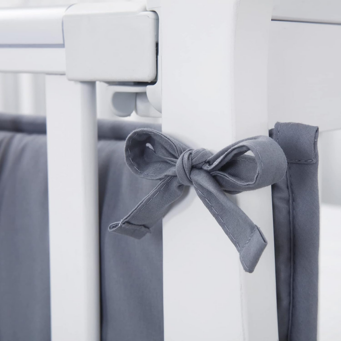 BNIB-Ruddiscrad 4-in-1 Crib Liner Padded Bumpers, Crib Side Protector Pad Set for Infants, (Grey)