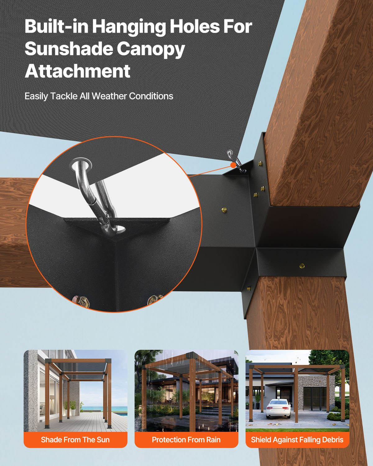 VEVOR Pergola Bracket Kit 6''x6''(Inner Size 5.6x5.6), 8pcs 3-Way Heavy Duty Corner Bracket Woodworks,-$130