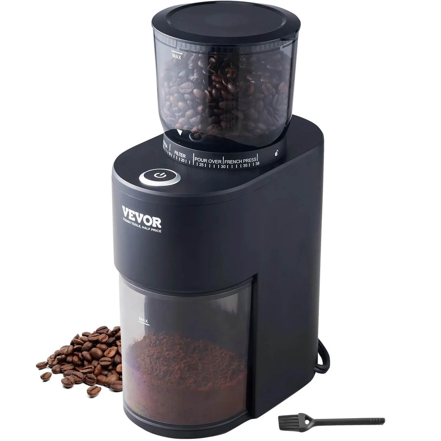 VEVOR Conical Burr Grinder, Electric Adjustable Burr Mill with 35 Precise Grind Setting, 5.3-Ounce 20 Cups,-$40