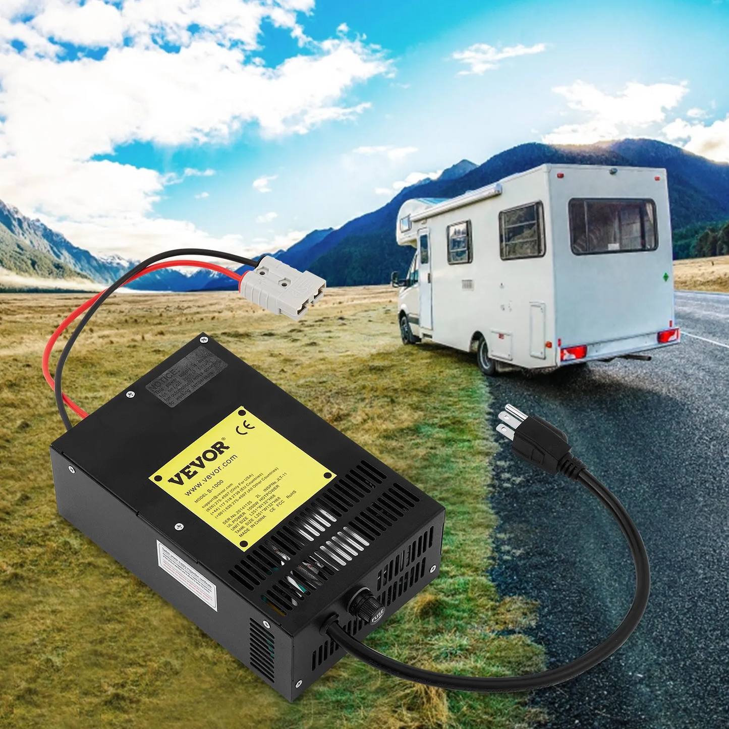 VEVOR 55 Amp RV Power Converter Charger, 110 Volt AC to 12 Volt DC,Battery Converter Charger 1000W,-$75