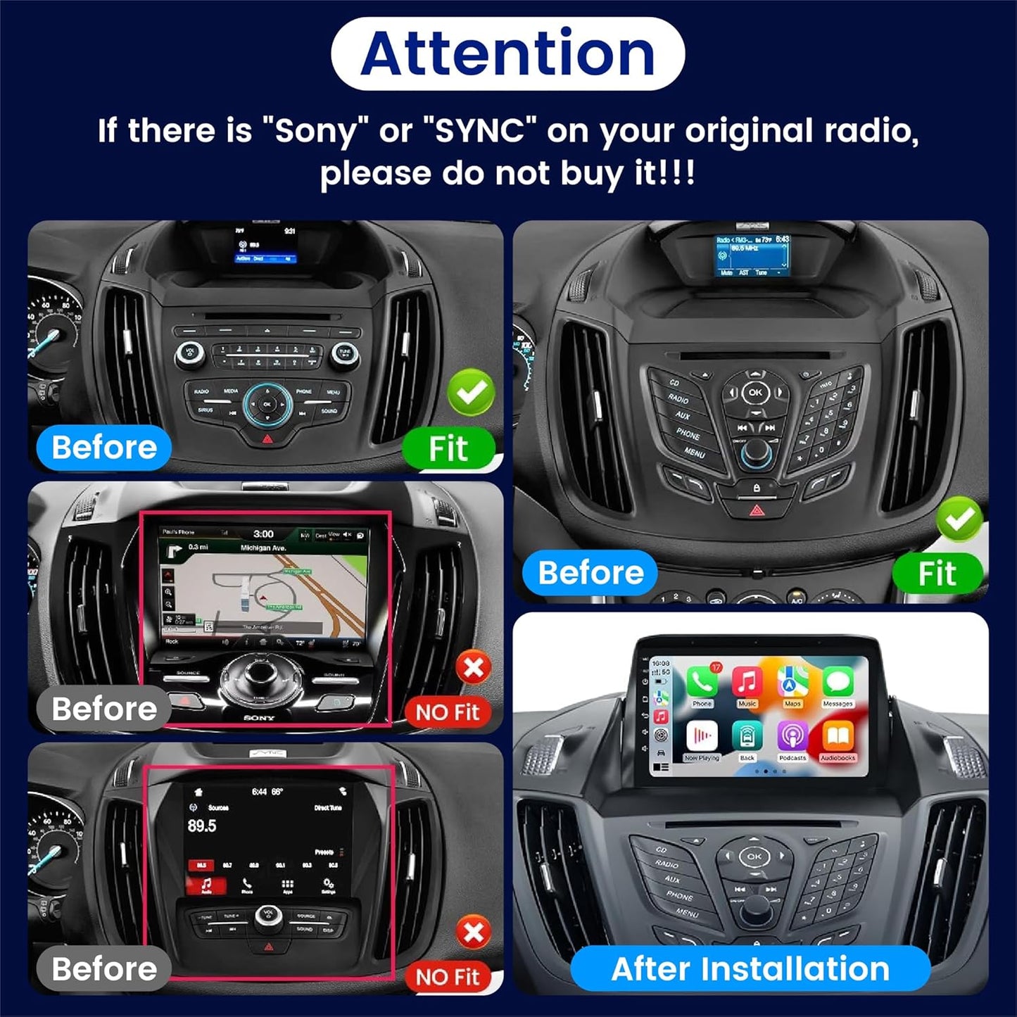 BNIB-Car Android Navigation Stereo GPS Radio Reverse Camera Display 9" IPS Touchscreen,-$150