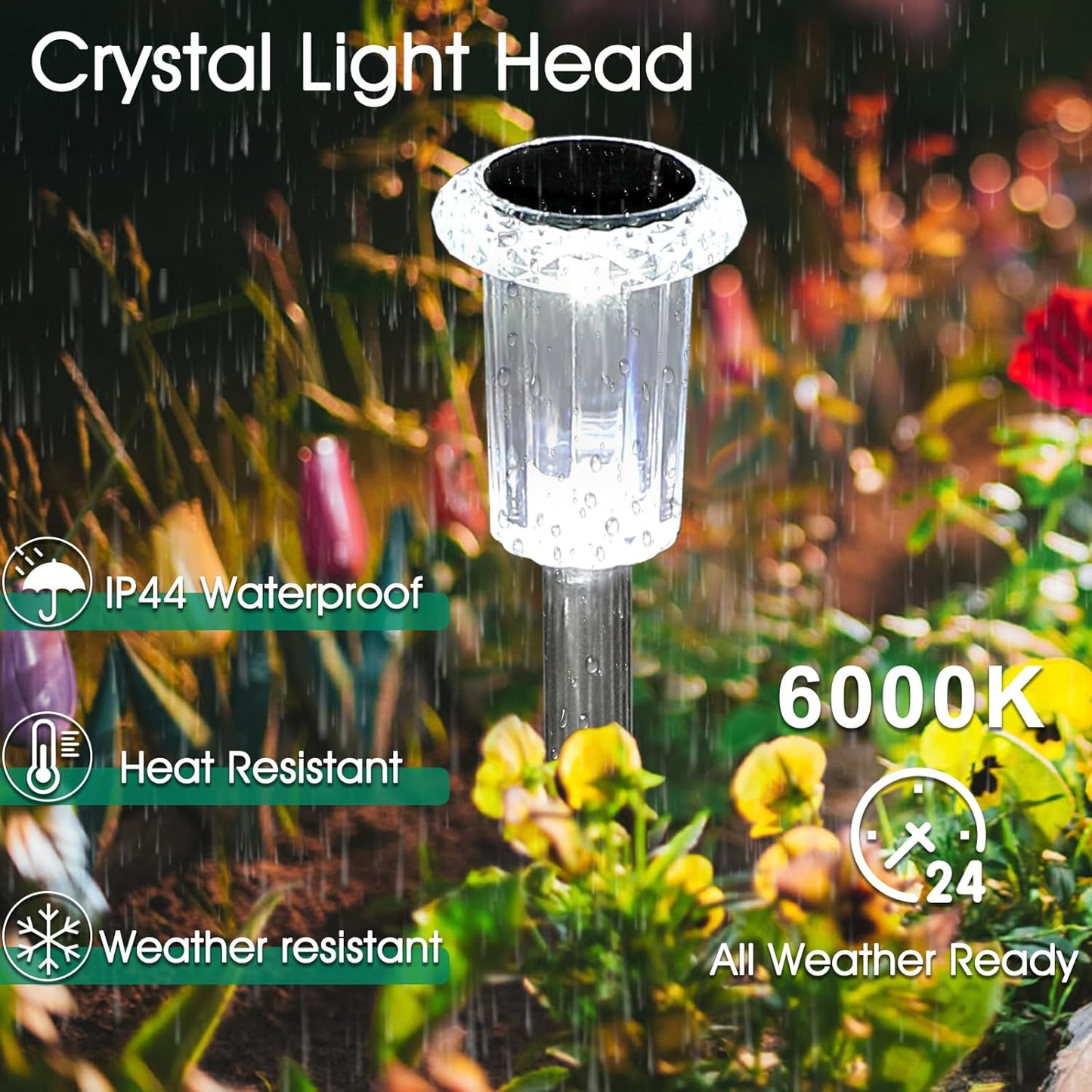 BNIB-Eyrosa Solar Outdoor Lights, 10 Pack Waterproof Stainless Steel Solar Stake Lights