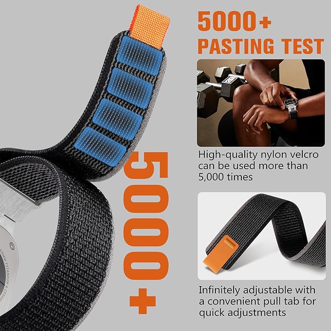 BNIB-Steel Trail Loop Nylon Bands Compatible with Apple Watch Ultra Band 42mm for Men