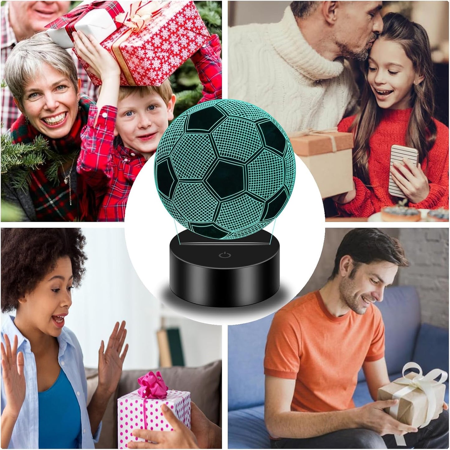 BNIB-Soccer Night Light for Kids, 3D Illusion Lamp with Remote Control with 16 Color Changing