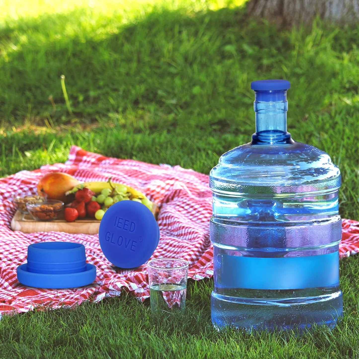 BNIB-5 Gallon Water Jug Cap,Silicone Reusable No Spill Top Lids Cover with Leak Proof and Air Tight,-$12/3pcs