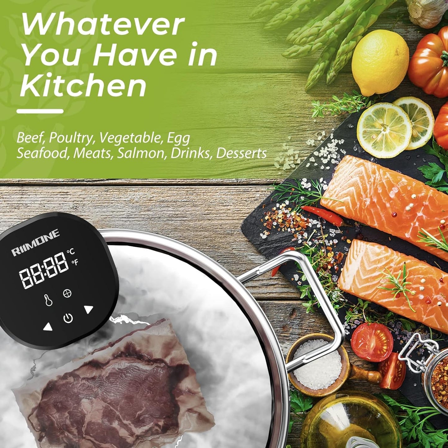 Brand New-RIIMONE Sous Vide Cooker, Souvee Immersion Circulators for Home Precise Cooking,-$60