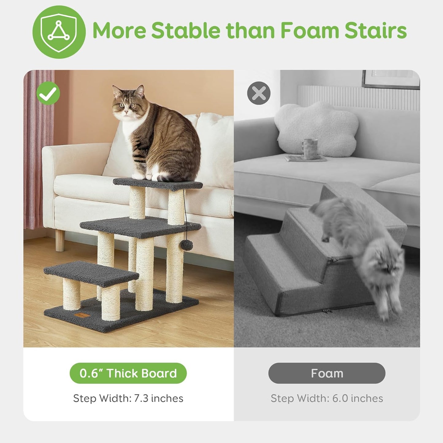 BNIB-Dog Stairs & Cat Scratching Post Pet Steps for High Beds Couch, High-Strength Boards 3 Steps,-$45