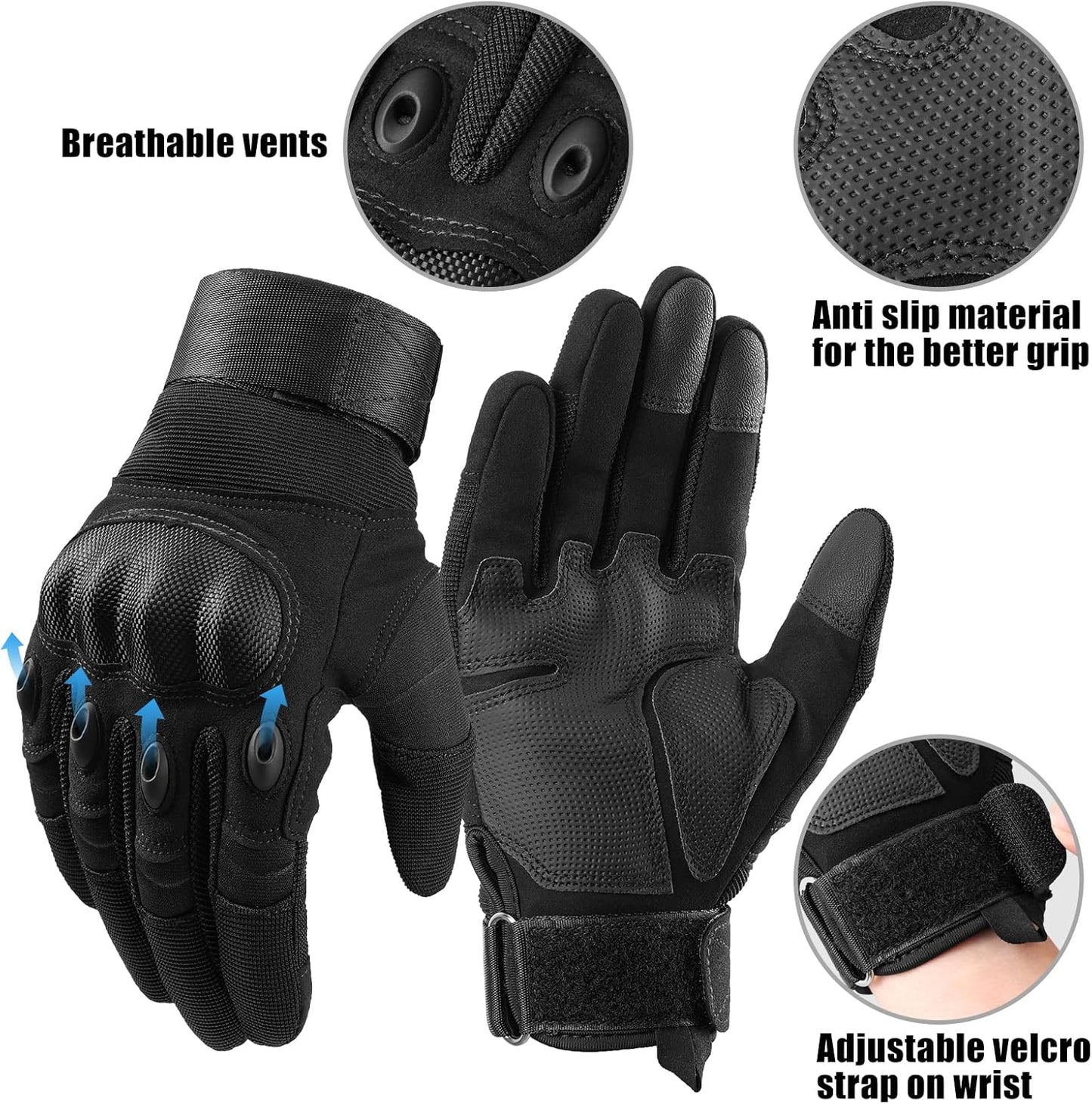 BNIB-Cierto Motorcycle Gloves for Men & Women | Touch Screen Full Finger Motorcycling Gloves,(Size: S)
