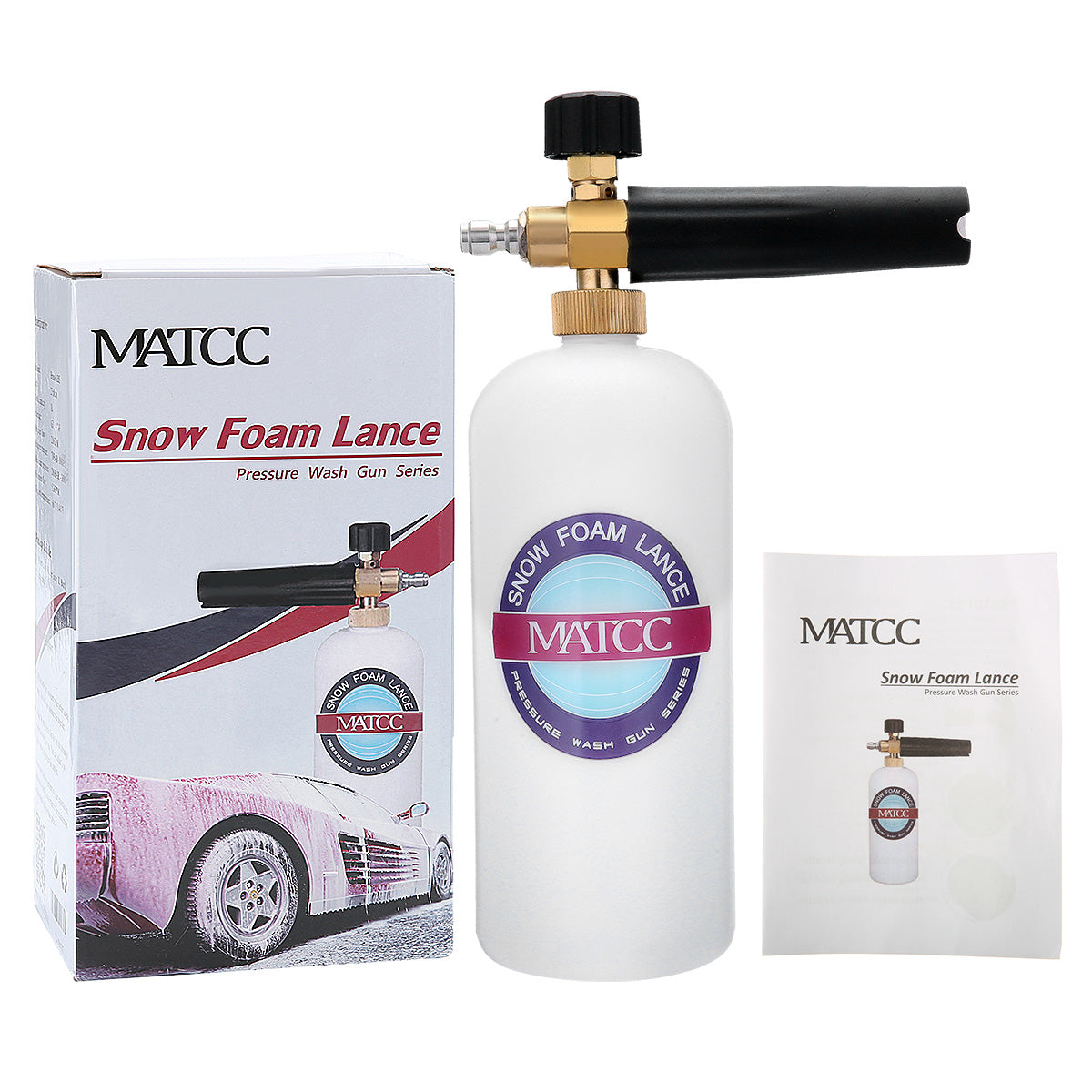 Brand New Snow Foam Lance, Adjustable Pressure Washer Foam Wash Gun 1L Bottle ,-$25