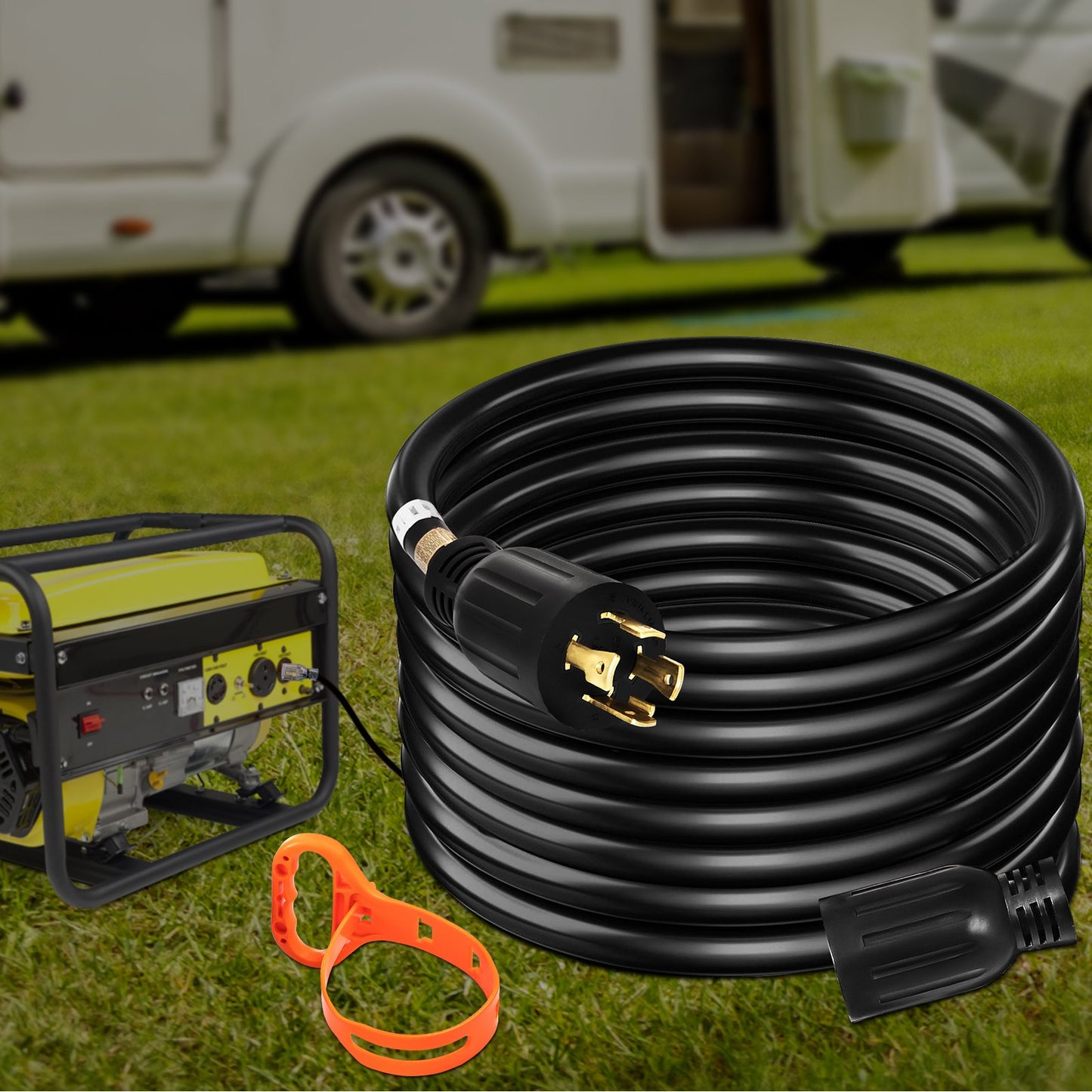 BNIB-VEVOR 125V-250V 30 Amp Generator Extension Cord 50FT Generator Cord 4 Wire 10 Gauge Generator,-$105
