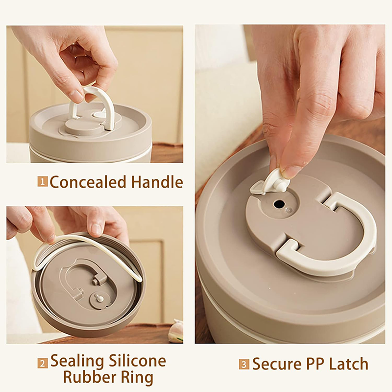 BNIB-Portable Insulated Lunch Container Set,Stackable 304 Stainless Steel Food Thermal Bento Box, (2Tier)