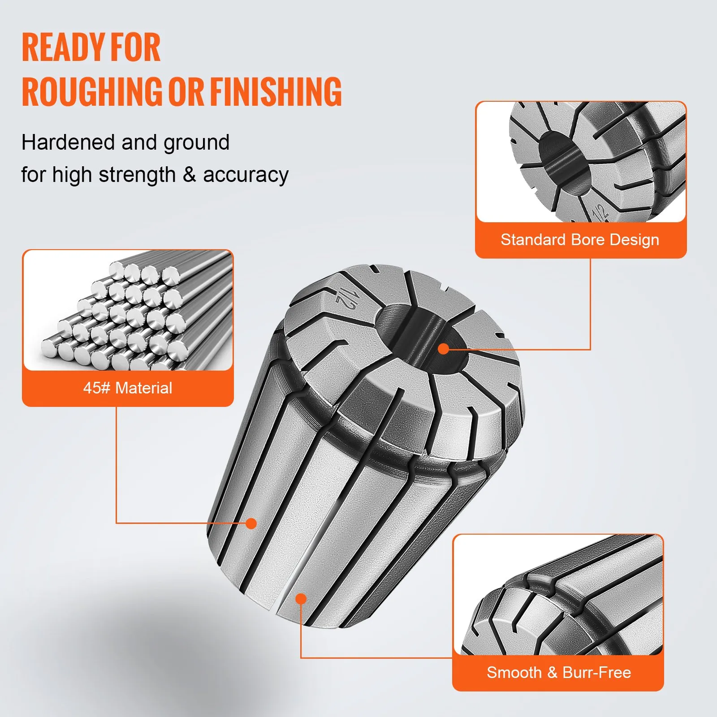 VEVOR 25 pcs ER32 Collet Set, 1/16''-13/16'', ER32 Spring Collet Chuck Set, 0.0006"/15μm TIR Lathe Chuck