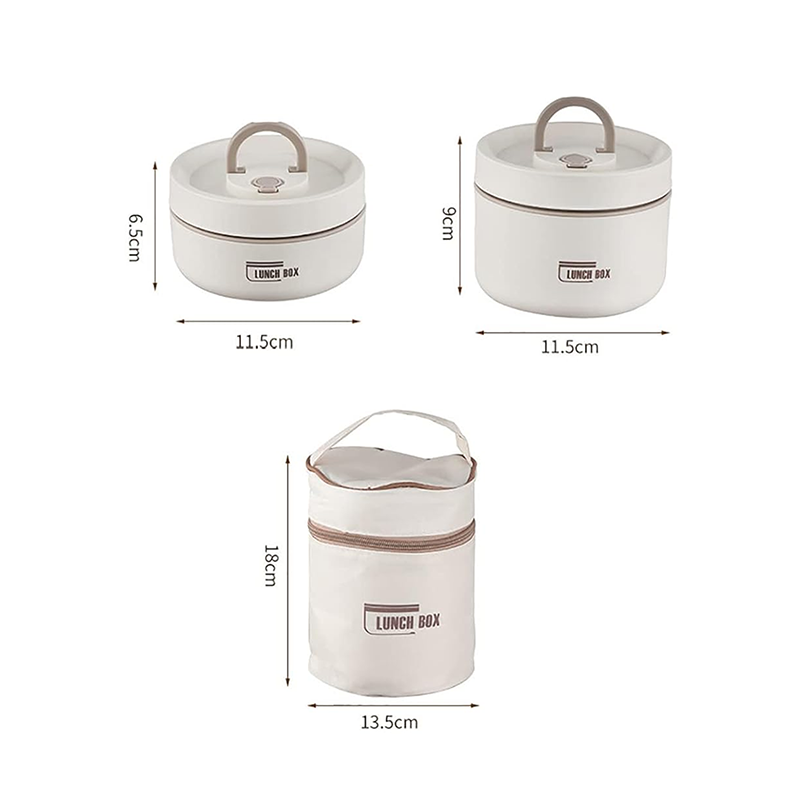 BNIB-Portable Insulated Lunch Container Set,Stackable 304 Stainless Steel Food Thermal Bento Box, (2Tier)
