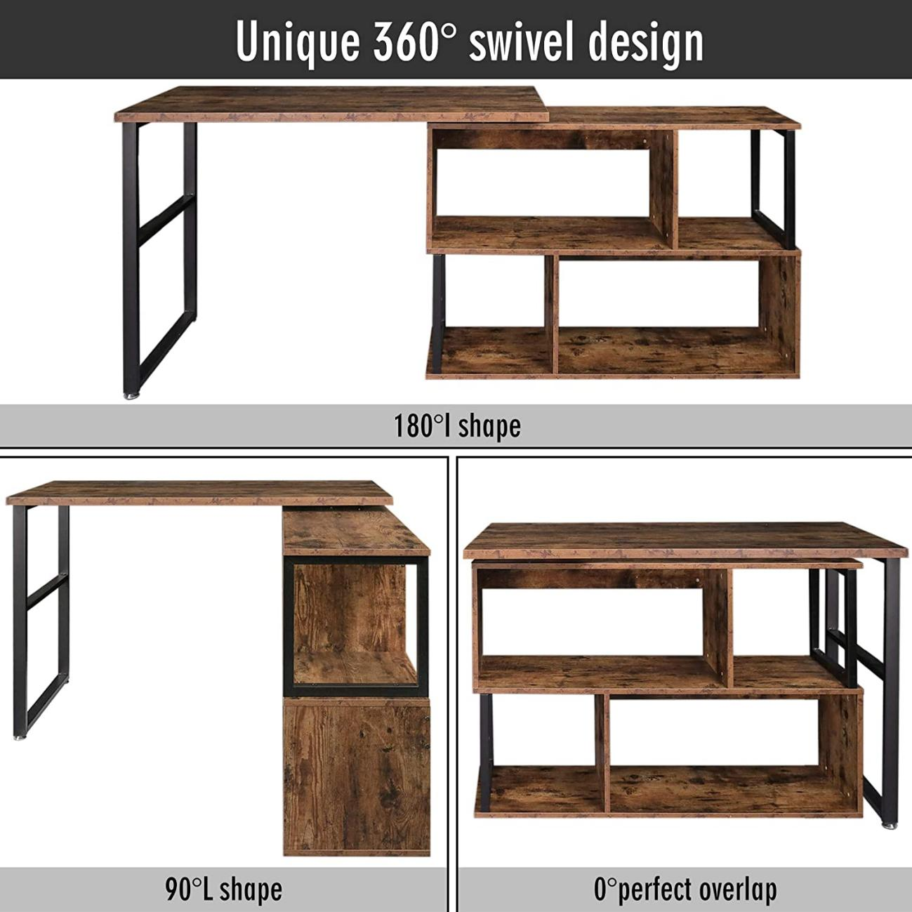 Brand new 360° Rotatable Corner Table Retro Desk Corner Computer Desk-$150