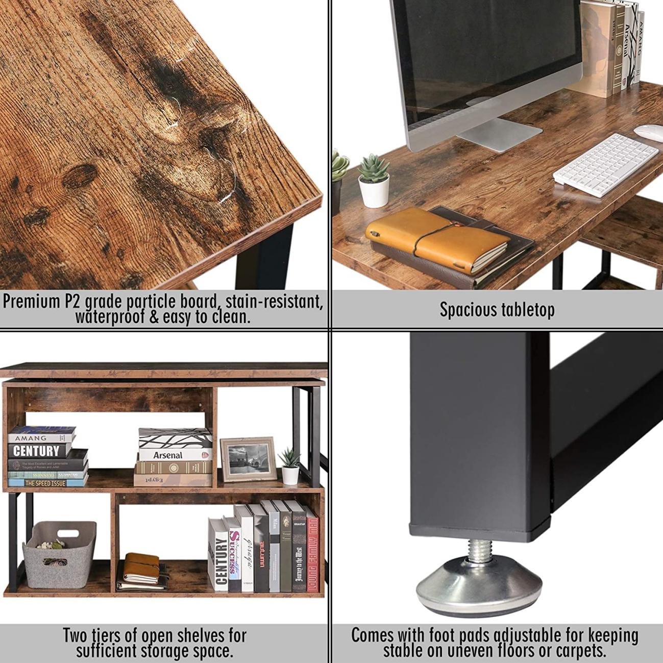 Brand new 360° Rotatable Corner Table Retro Desk Corner Computer Desk-$150