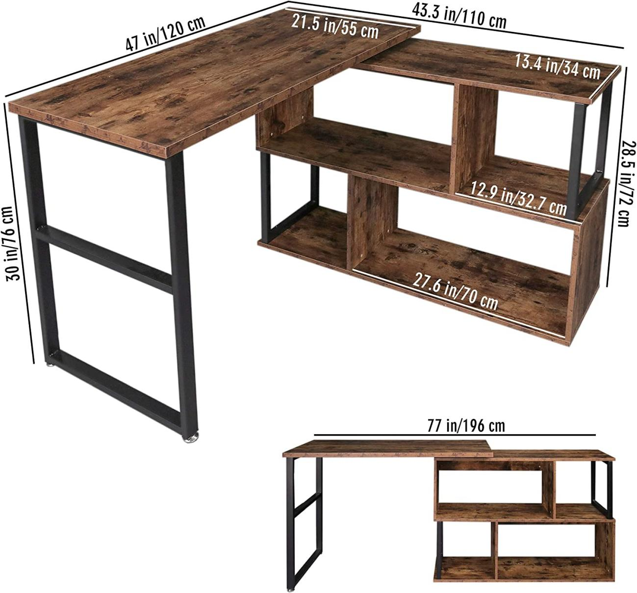 Brand new 360° Rotatable Corner Table Retro Desk Corner Computer Desk-$150