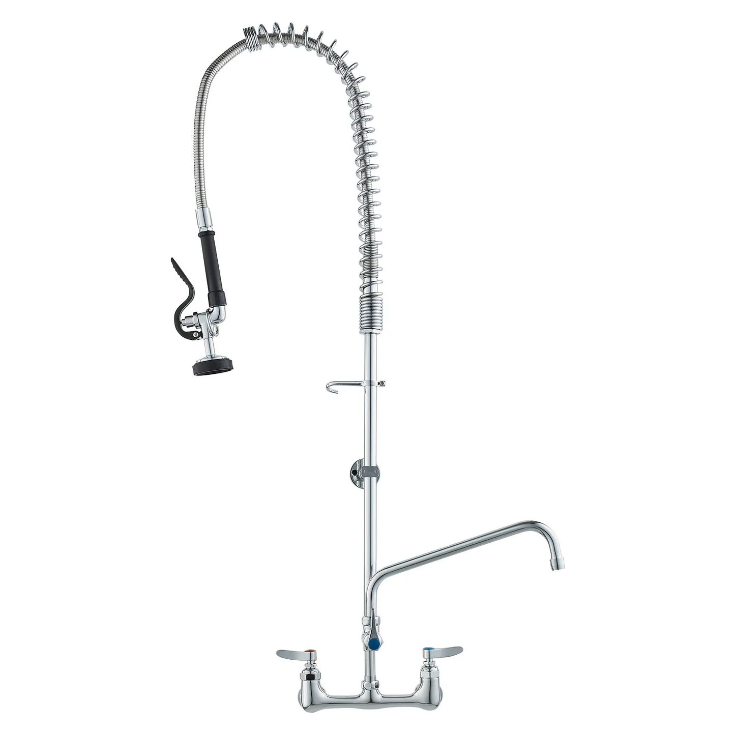 VEVOR Commercial Faucet with Pre-Rinse Sprayer, 44" Height, 8" Center, 12" Swing Spout,-$110