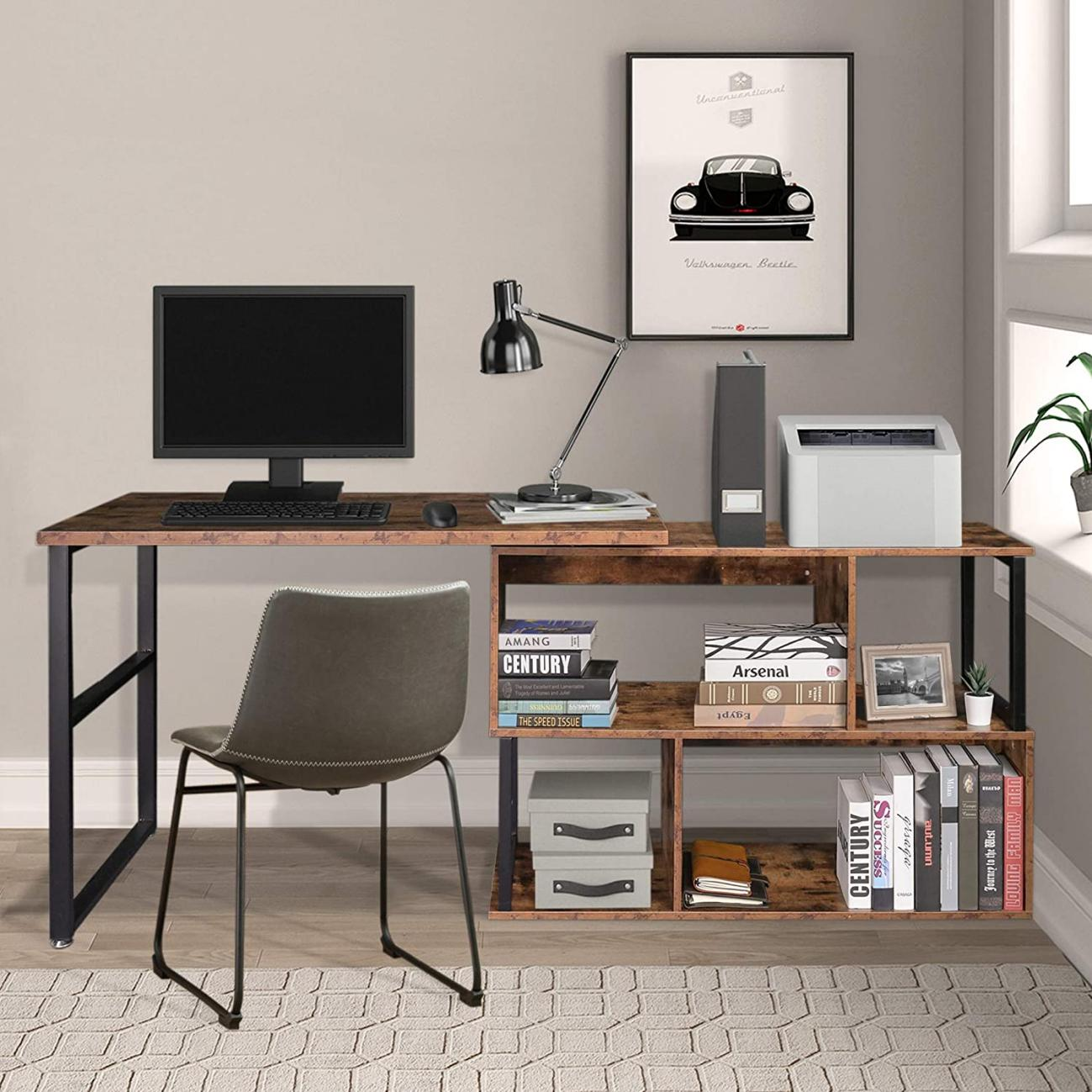 Brand new 360° Rotatable Corner Table Retro Desk Corner Computer Desk-$150