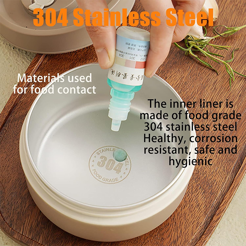 BNIB-Portable Insulated Lunch Container Set,Stackable 304 Stainless Steel Food Thermal Bento Box, (2Tier)