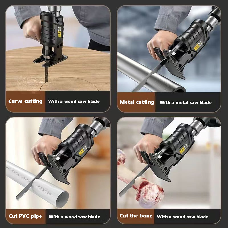 BNIB- Electric drill saw converter head, multi-function saber woodworking saw, small handheld,