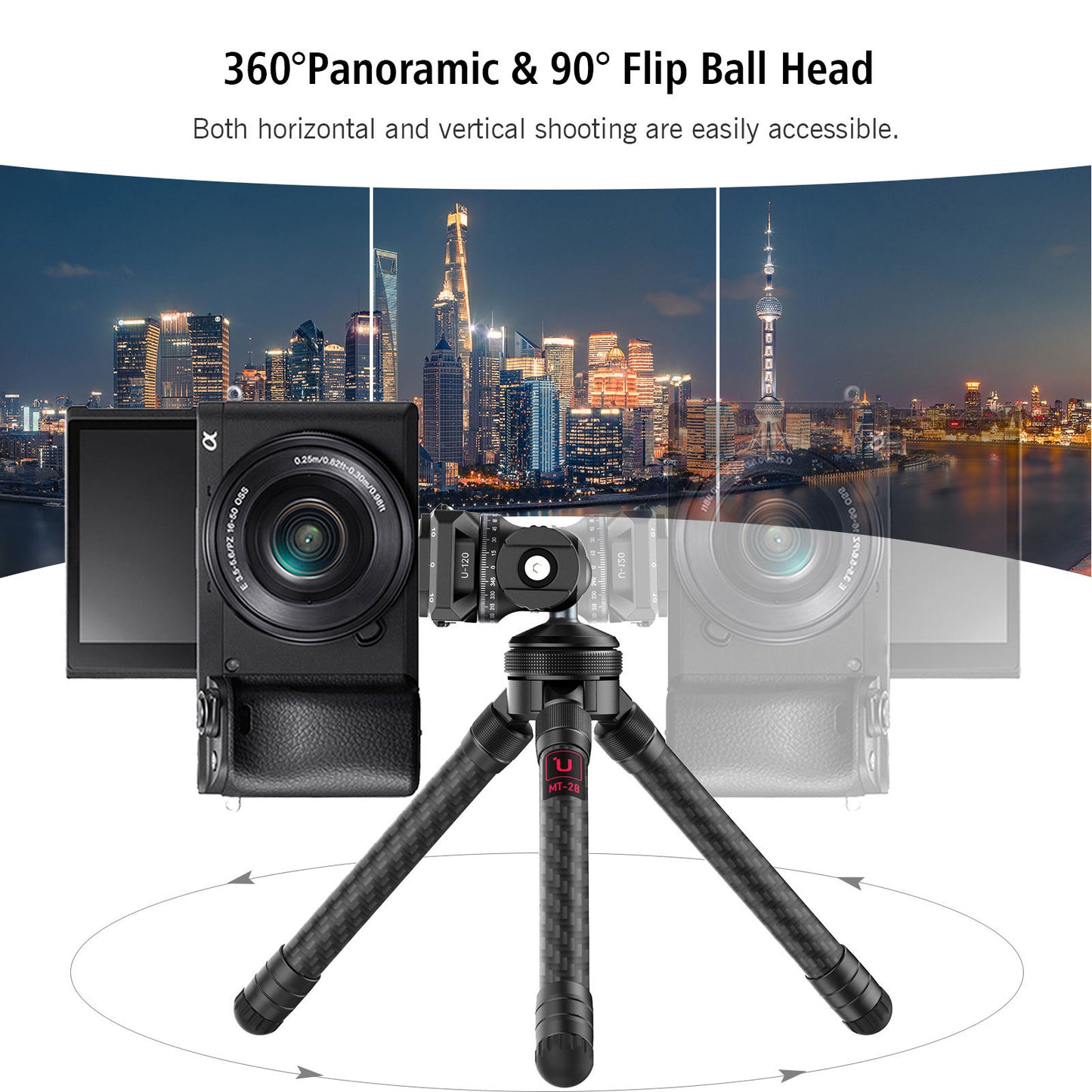 Brand New Ulanzi U-120 Tripod with 360° Rotatable Head for Cameras & Vlogging-$45