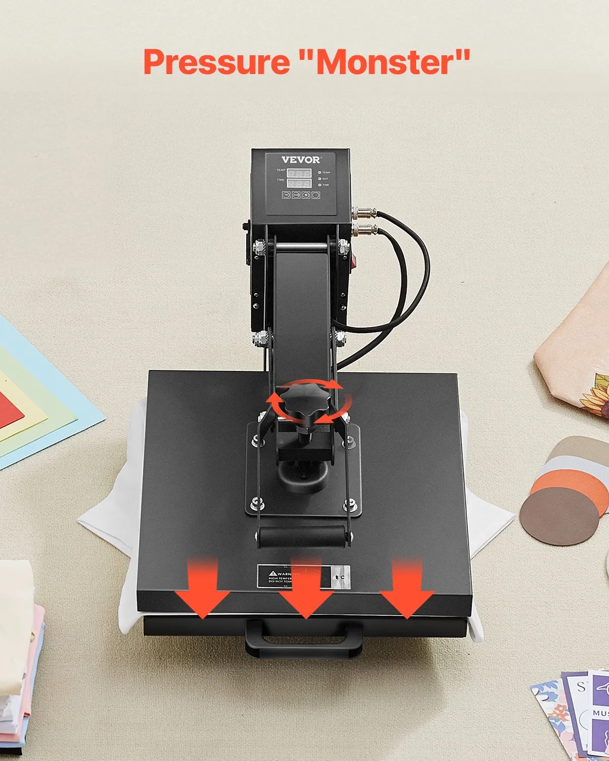 New (No box)VEVOR Heat Press, 15 x 15 inch Heat Press Machine for T-shirts, Fast and Even Heating,-$160