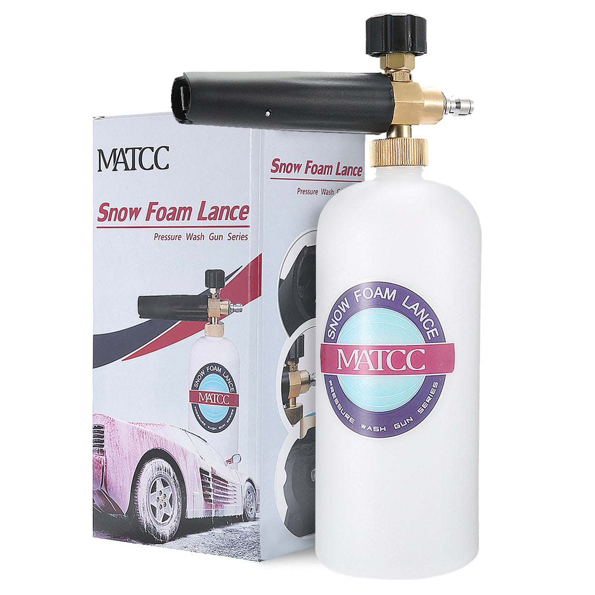 Brand New Snow Foam Lance, Adjustable Pressure Washer Foam Wash Gun 1L Bottle ,-$25