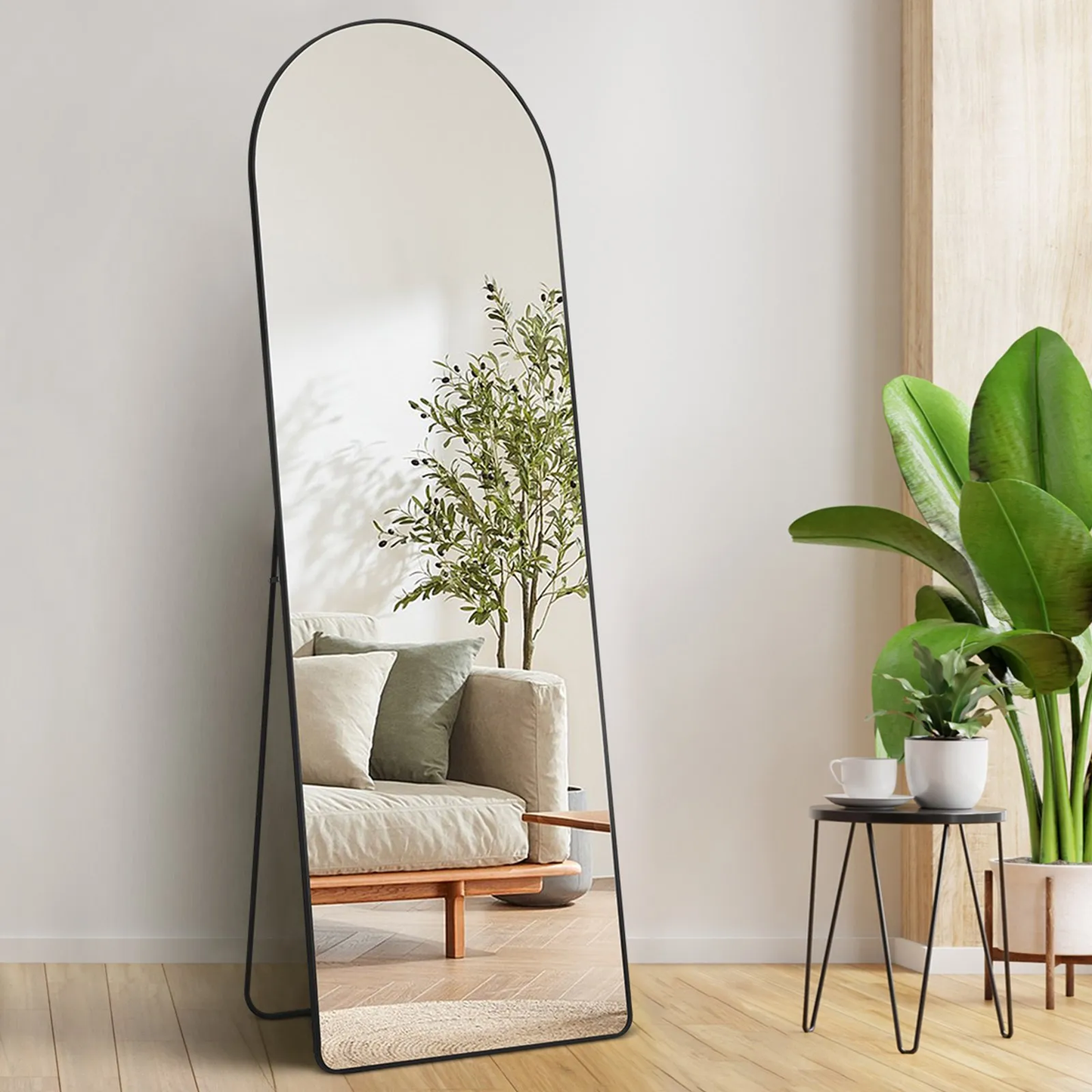 VEVOR Arched Full Length Mirror,65'' x 22''Large Free Standing/Leaning/Hanging Wall Mounted Floor Mirror