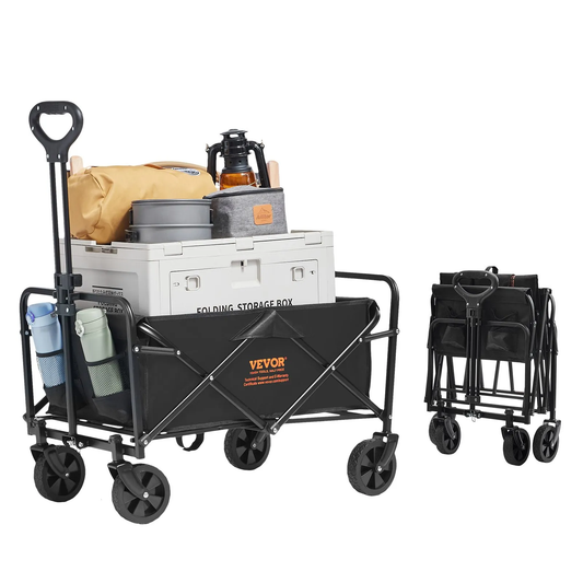 VEVOR Collapsible Folding Wagon, 2 cu.ft Beach Wagon Cart with All-Terrain 5in Wheels,-$55