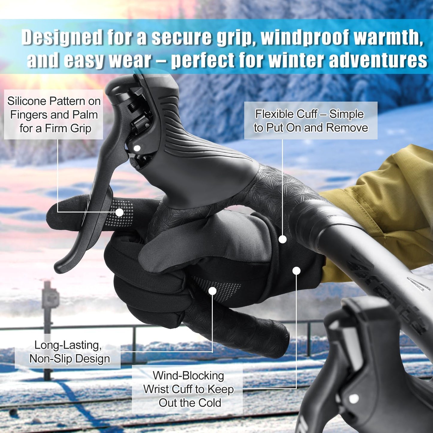 BNIB-Winter Touch Screen Gloves: Thermal Gloves for Men and Women - Thin Warm Waterproof Gloves