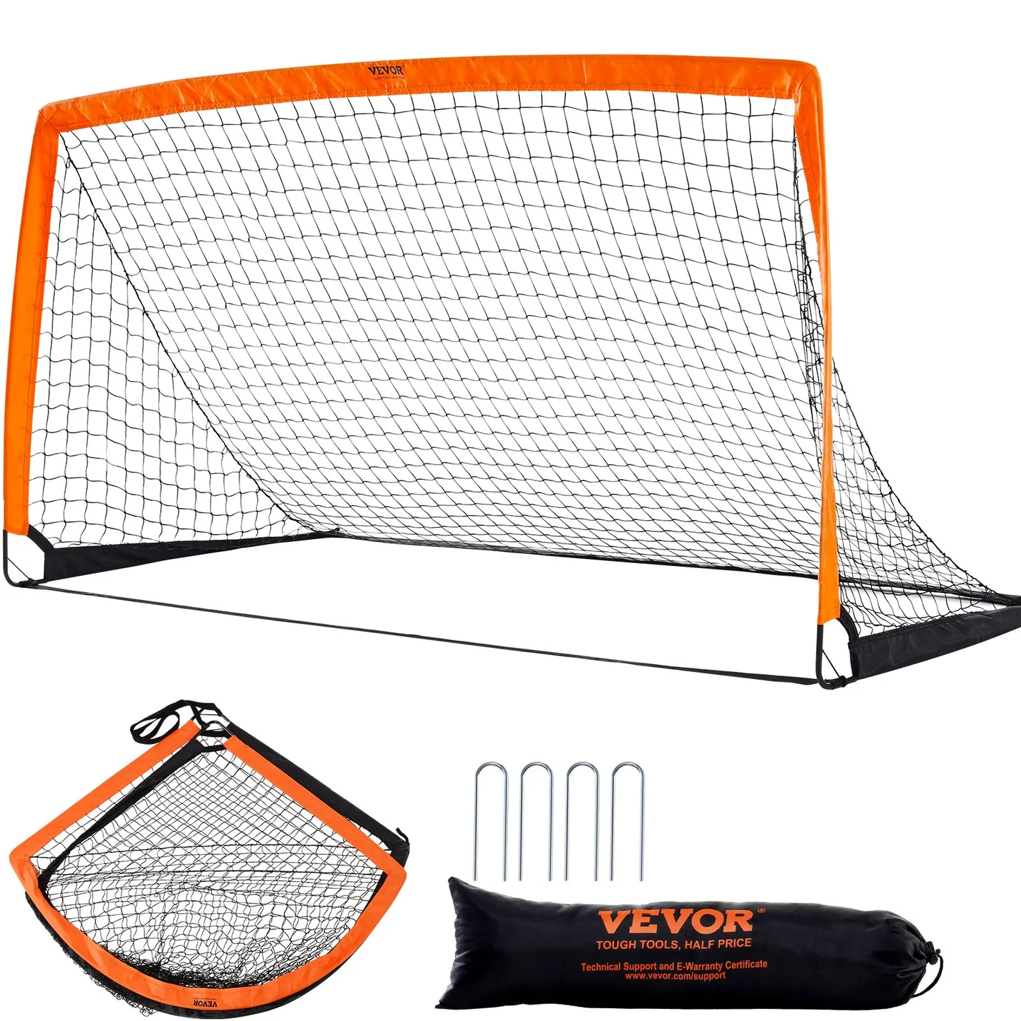VEVOR Portable Soccer Goal, 6.5x3.25 ft Kids Backyard Soccer Net, Foldable Pop Up Practice Soccer Net,