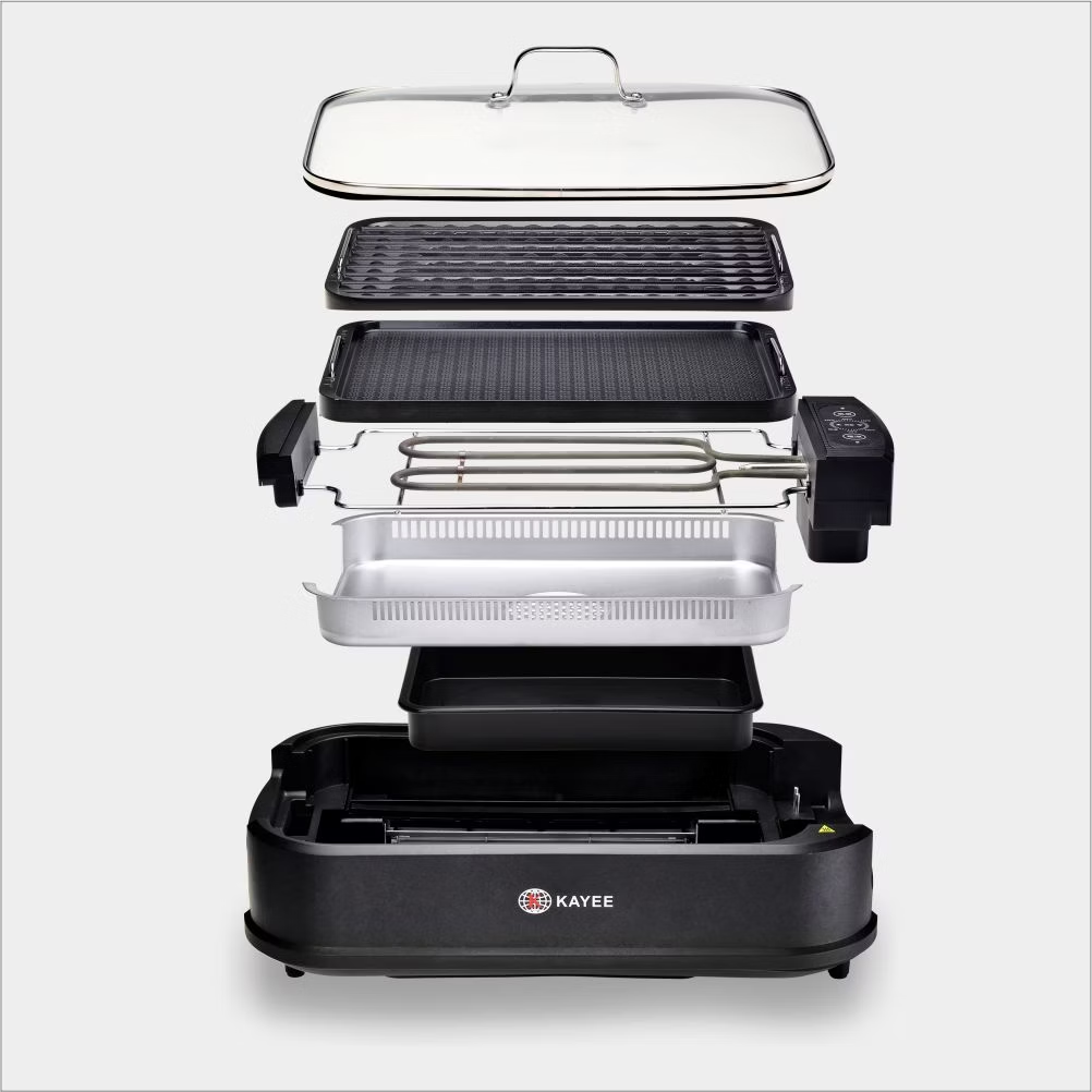 BNIB-Power Smokeless Grill,Non-stick interchangeable grill & griddle plates,