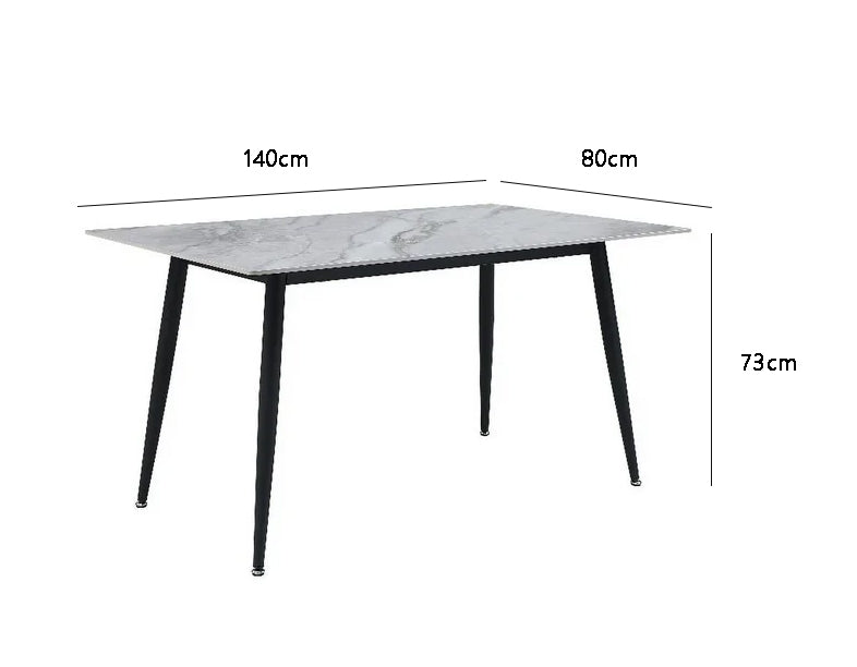 Brand new Contemporary Sintered Stone & Metal Dining Table in Black, -$350