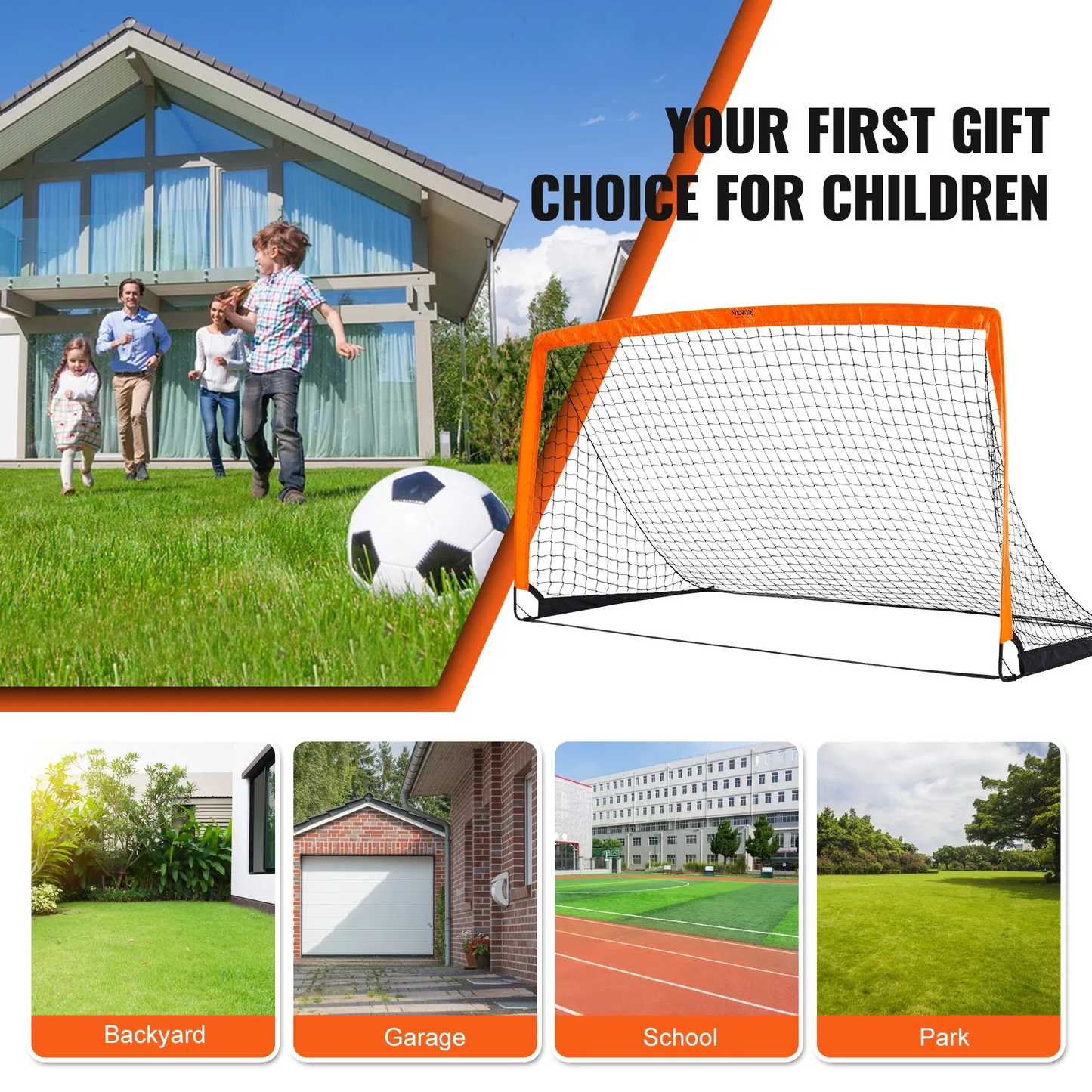 VEVOR Portable Soccer Goal, 6.5x3.25 ft Kids Backyard Soccer Net, Foldable Pop Up Practice Soccer Net,
