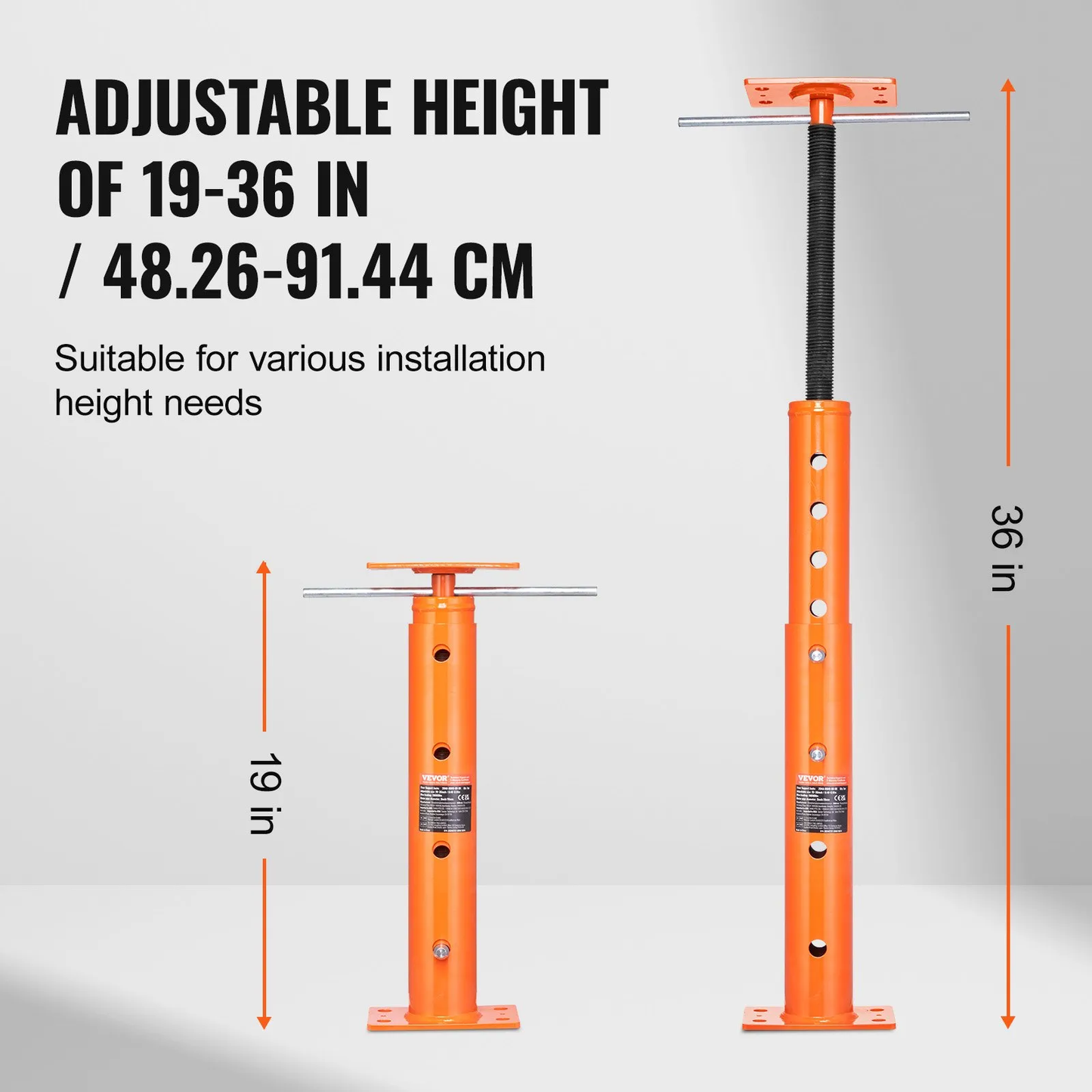 VEVOR House Floor Jack, 19"-36" Height Range, 18000 lbs Max Load Capacity, Adjustable Support Beam,-$40