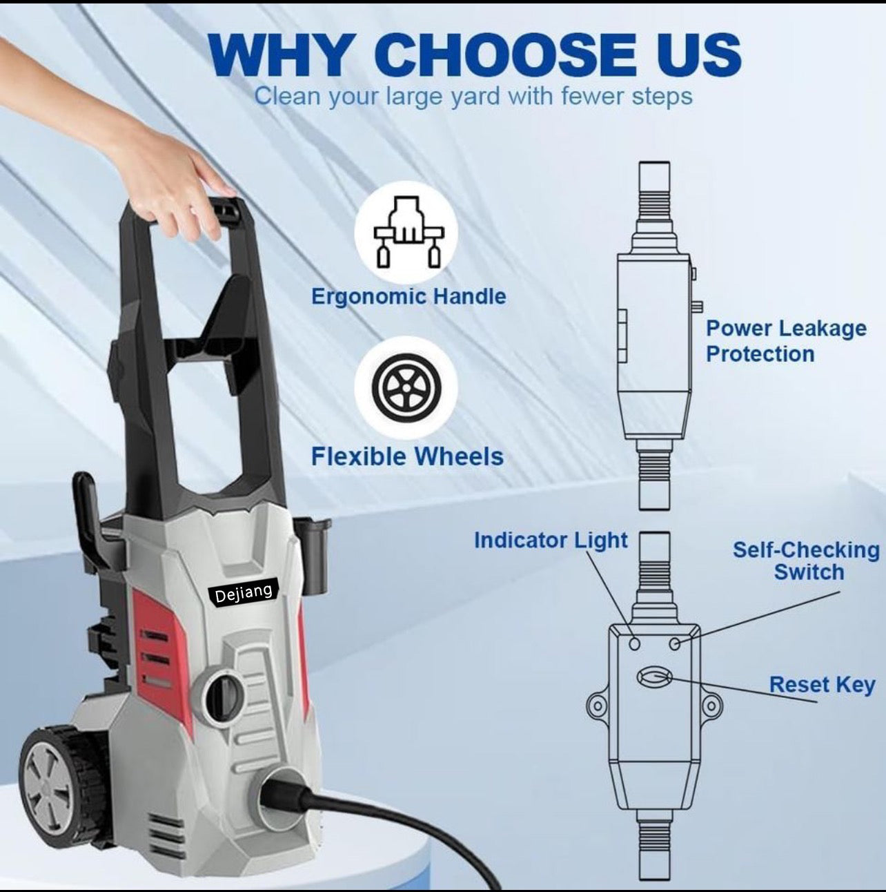 BNIB-Dejiang High ppressure Washer, mobile standing water pump, dynamic power 1600W