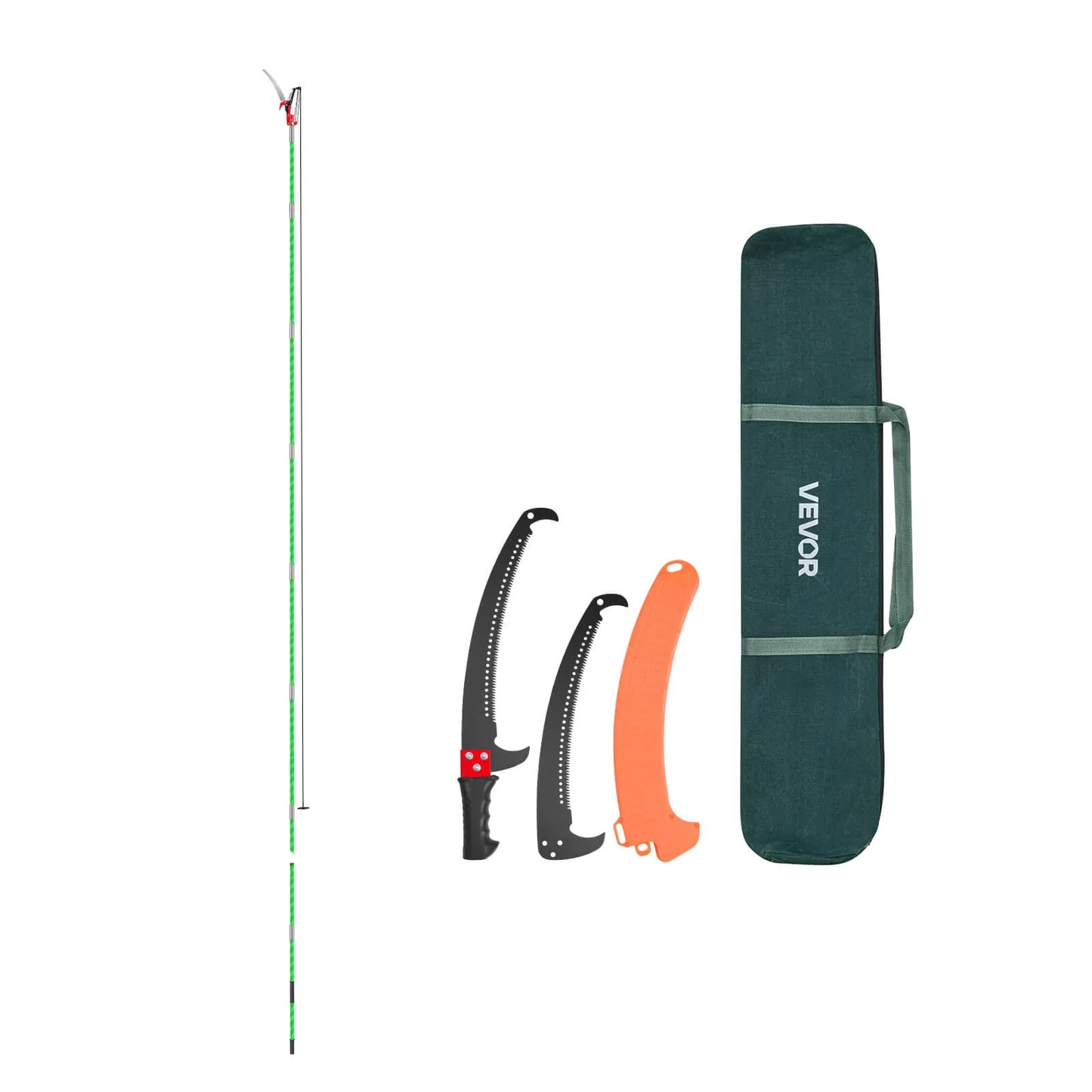 VEVOR Manual Pole Saw, 3.87-27 ft Extendable Pole Tree Pruner with Scissors, Sharp 65Mn Steel Blade,-$60