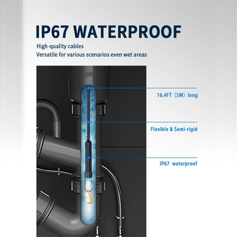 BNIB-16.6" (about 5M) Endoscopic Camera with Light for iPhone and Android,1920P HD IP67 Waterproof ,-$30