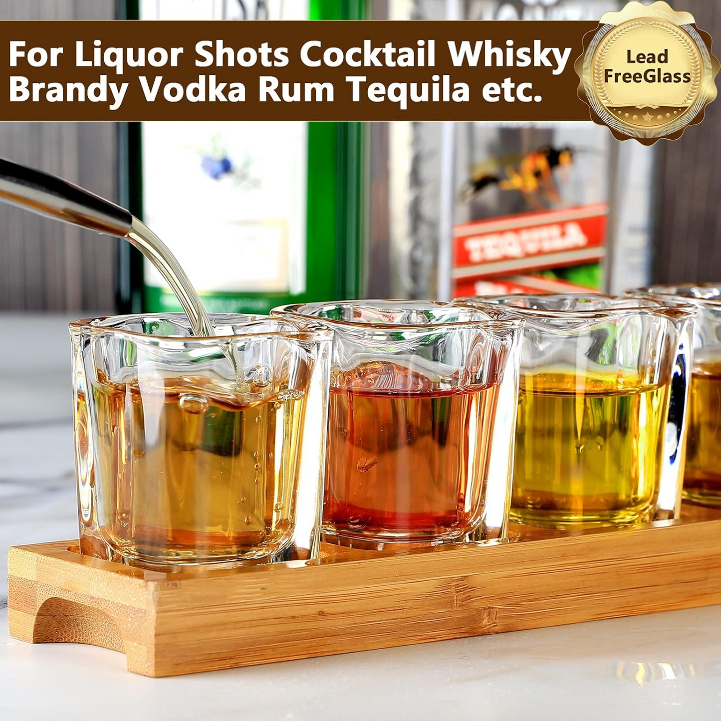BNIB-Shot Glasses,2.2oz/6pcs set,Square Shot Glass,clear Glass Cups,$ 5/set (6pcs)