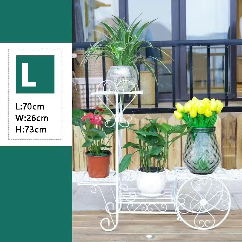 BNIB-European Style Flower Stand, Indoor/Outdoor Modern Decorative Plant Stand for Multiple Pots, (White)