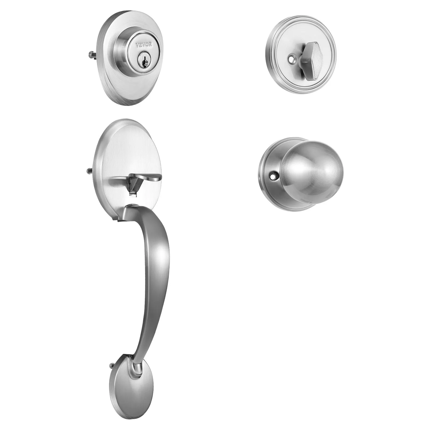 VEVOR Front Door Handle and Deadbolt Set, Satin Nickel Front Door Lock Set with Interior Knob,-$35