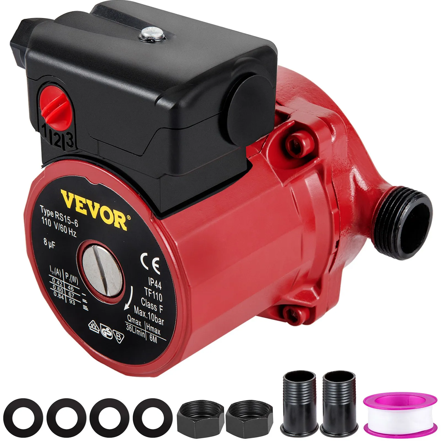 VEVOR Recirculating Pump, 93W 110V Water Circulator Circulating Pump NPT 3/4" w/Brass Fittings,-$35