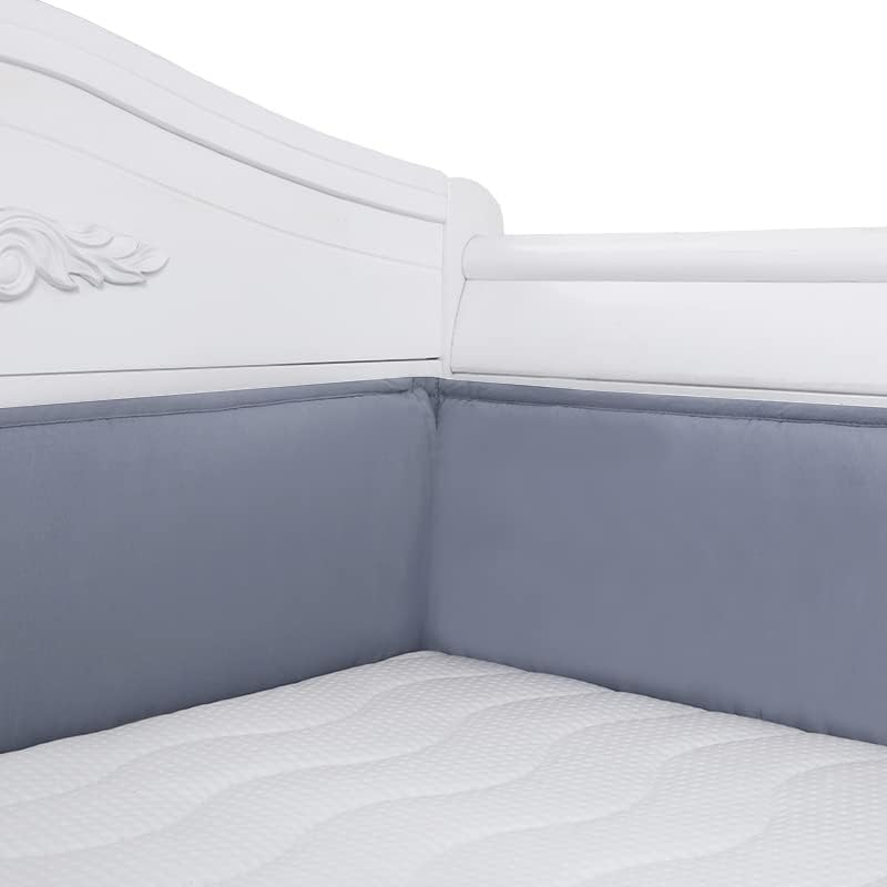 BNIB-Ruddiscrad 4-in-1 Crib Liner Padded Bumpers, Crib Side Protector Pad Set for Infants, (Grey)