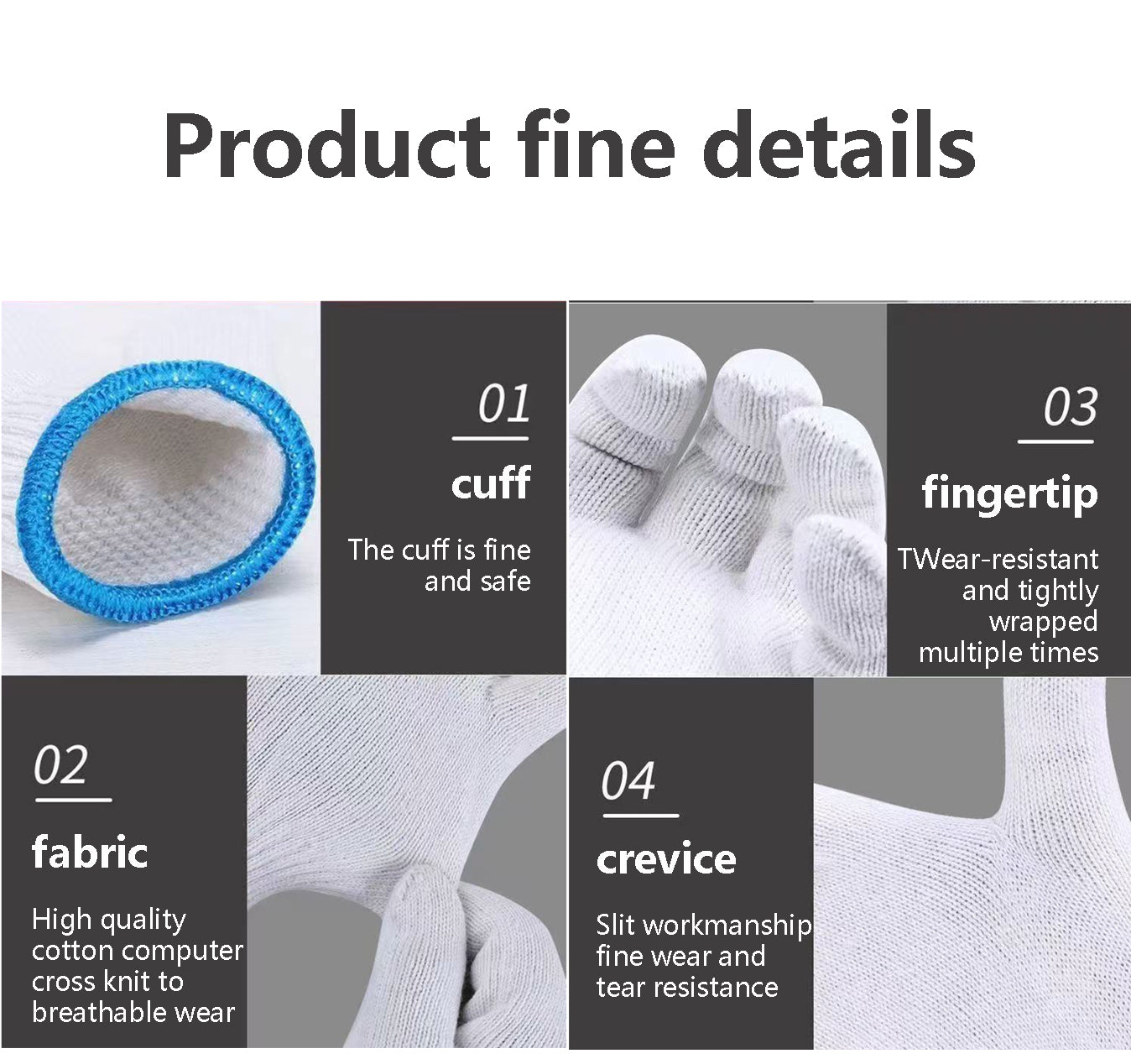 BNIB- Protective gloves, cotton gloves, thick wear gloves, high density textile gloves,-$15/12 pair