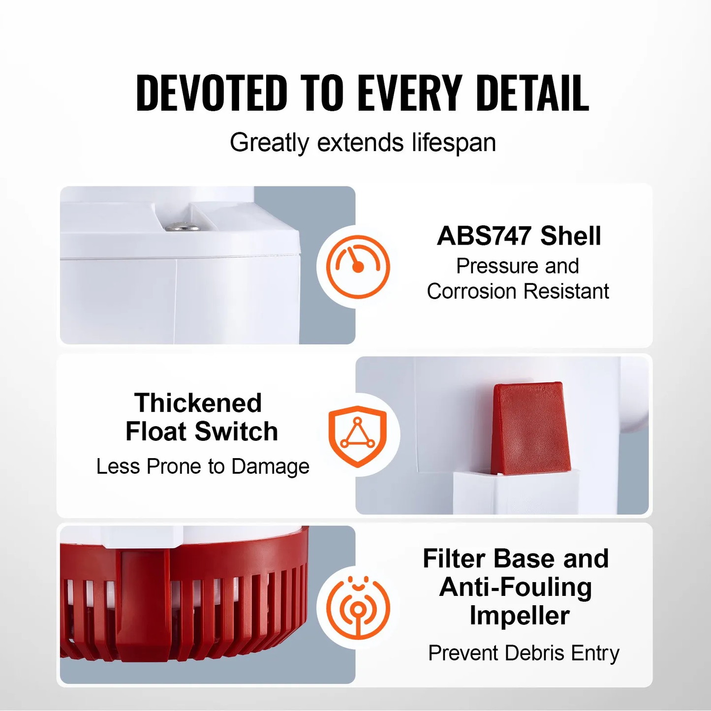 VEVOR Bilge Pump, 3000GPH 12V Automatic Submersible Boat Bilge Water Pump with Float Switch,-$50