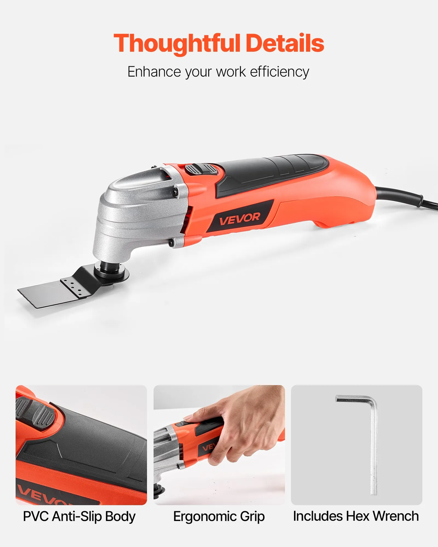 VEVOR Oscillating Tool Multitool, 2.2Amps 22,000 OPM Electric Oscillating Multi Tool Kit,-$35