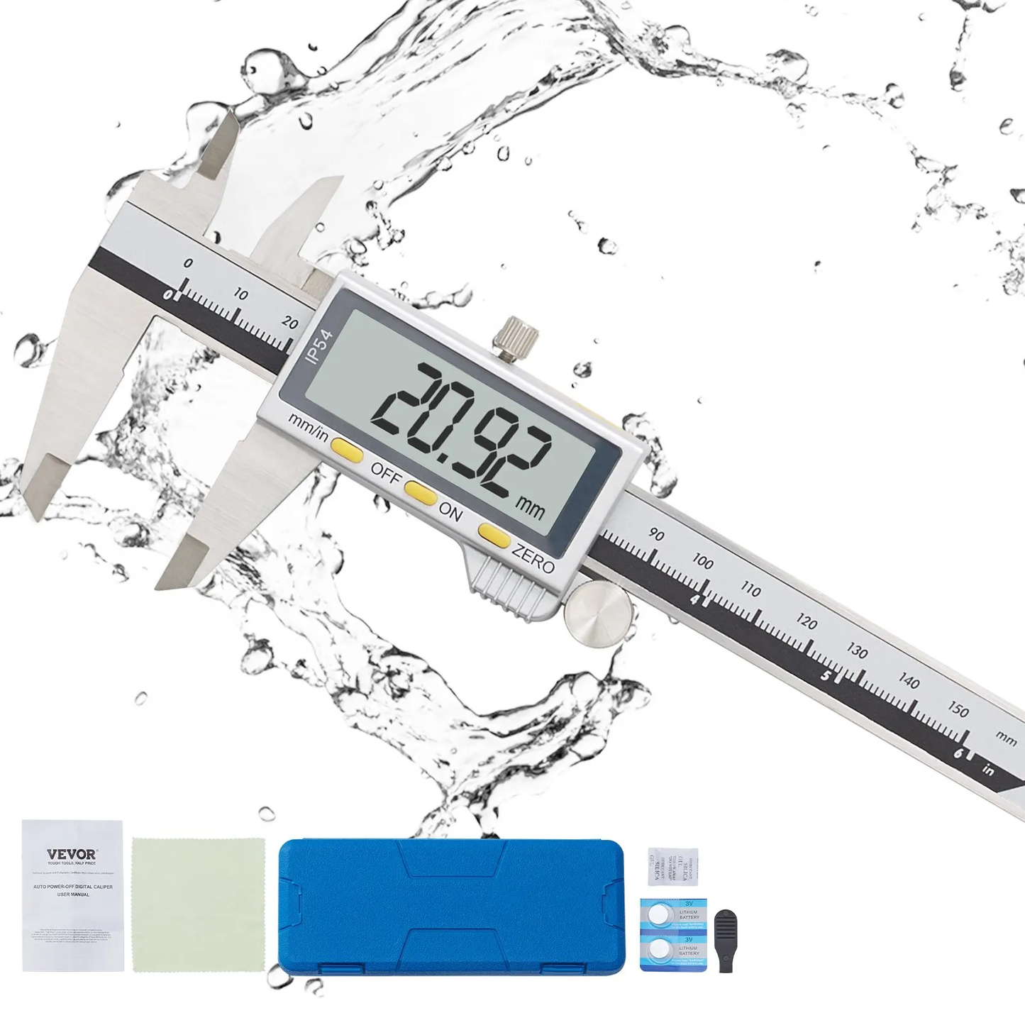 VEVOR Digital Caliper, 0-6" Calipers Measuring Tool, Electronic Micrometer Caliper