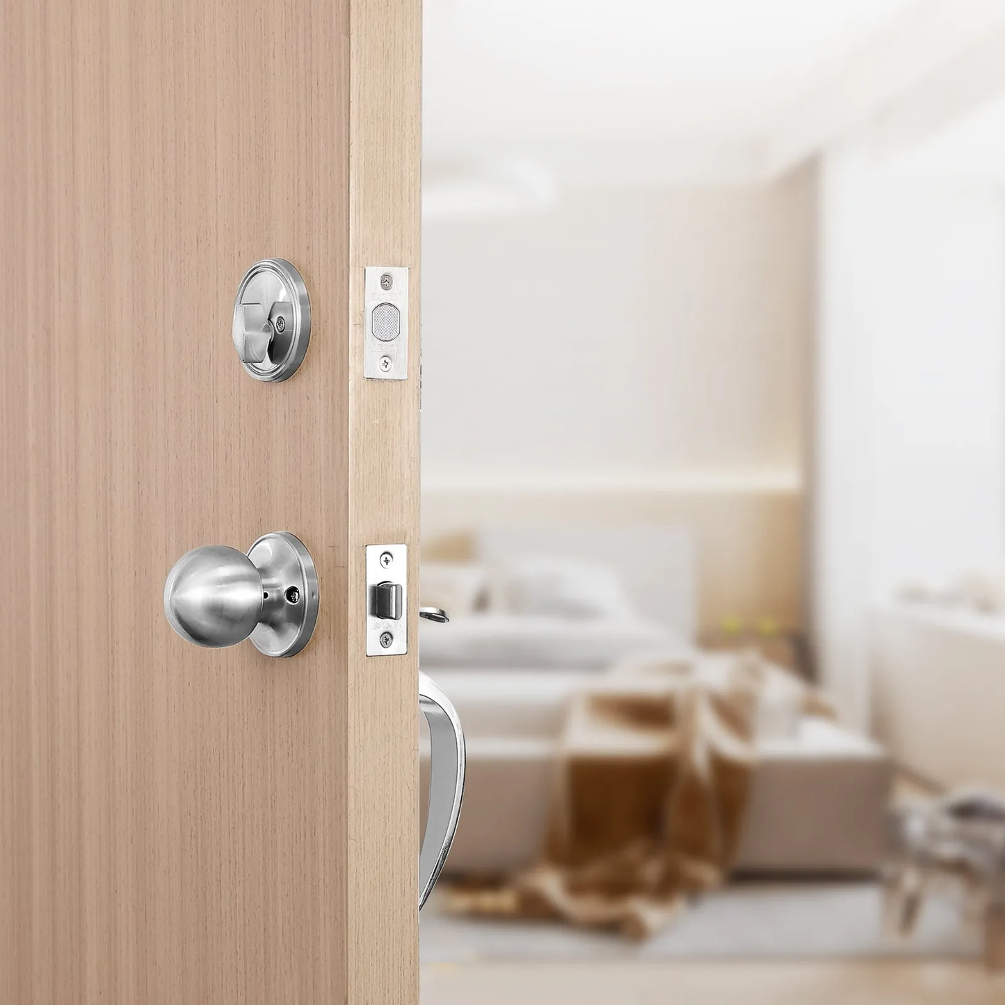 VEVOR Front Door Handle and Deadbolt Set, Satin Nickel Front Door Lock Set with Interior Knob,-$35