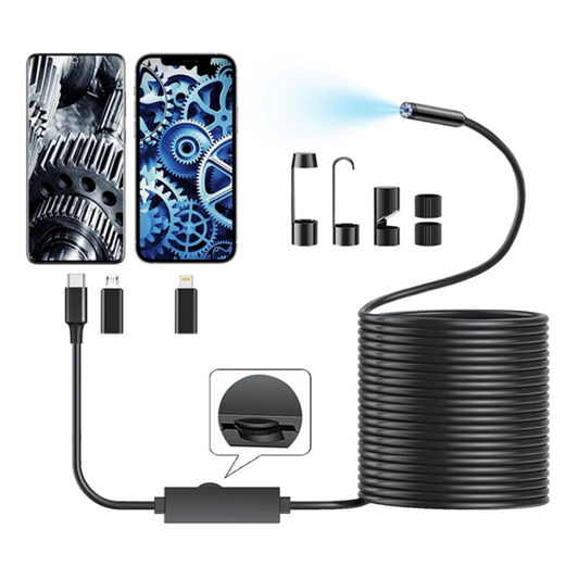 BNIB-16.6" (about 5M) Endoscopic Camera with Light for iPhone and Android,1920P HD IP67 Waterproof ,-$30